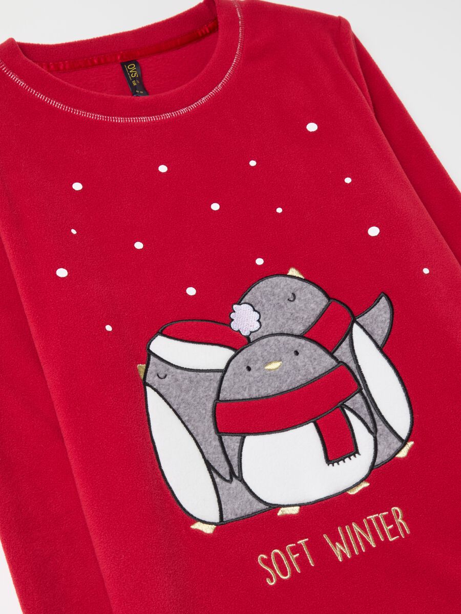Velour pyjamas with "Soft Winter" embroidery_5