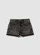 Shorts denim grigio in puro cotone da ragazza straight fit_0
