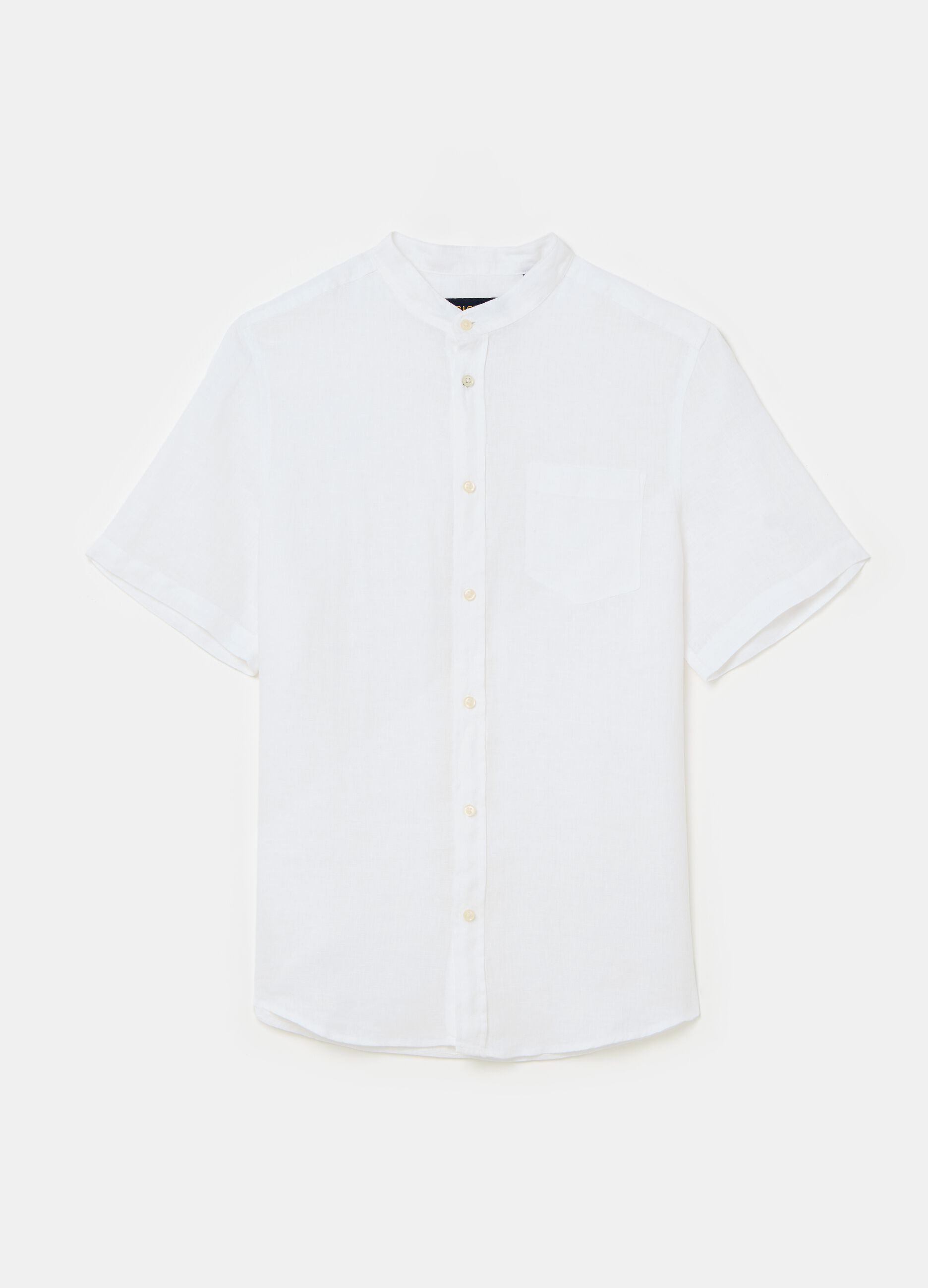 Short-sleeved shirt with Mandarin collar