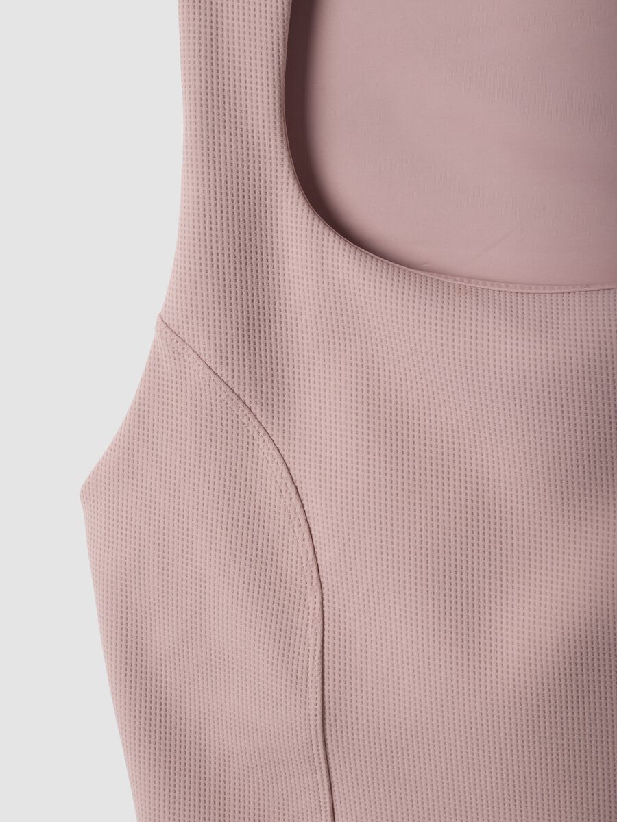 Pink cropped top in stretch fabric_8