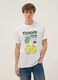 Wei&szlig;es T-Shirt aus reiner Baumwolle mit Print, Regular Fit_0