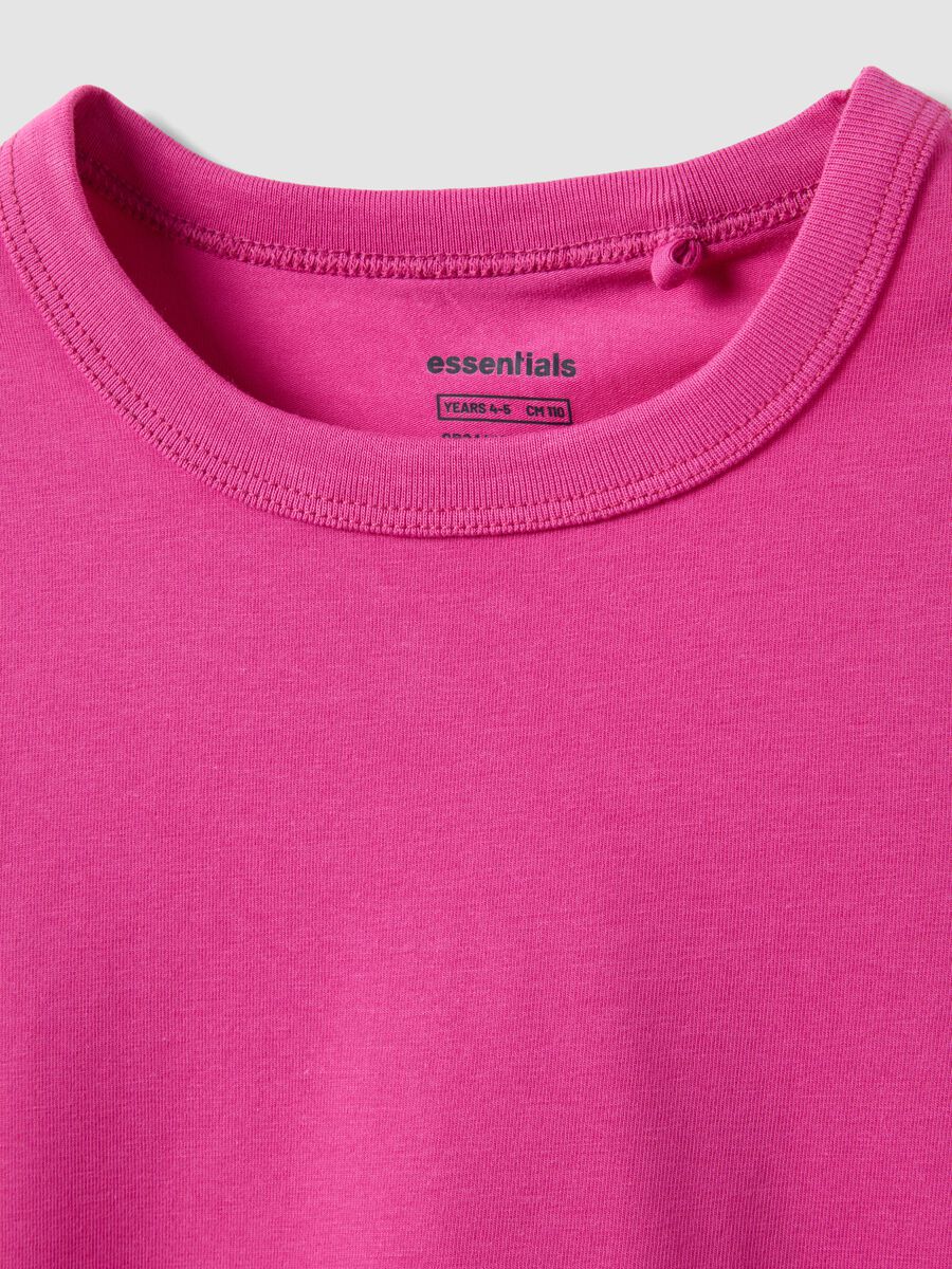 Girls&rsquo; pink stretch cotton T-shirt, regular fit_2