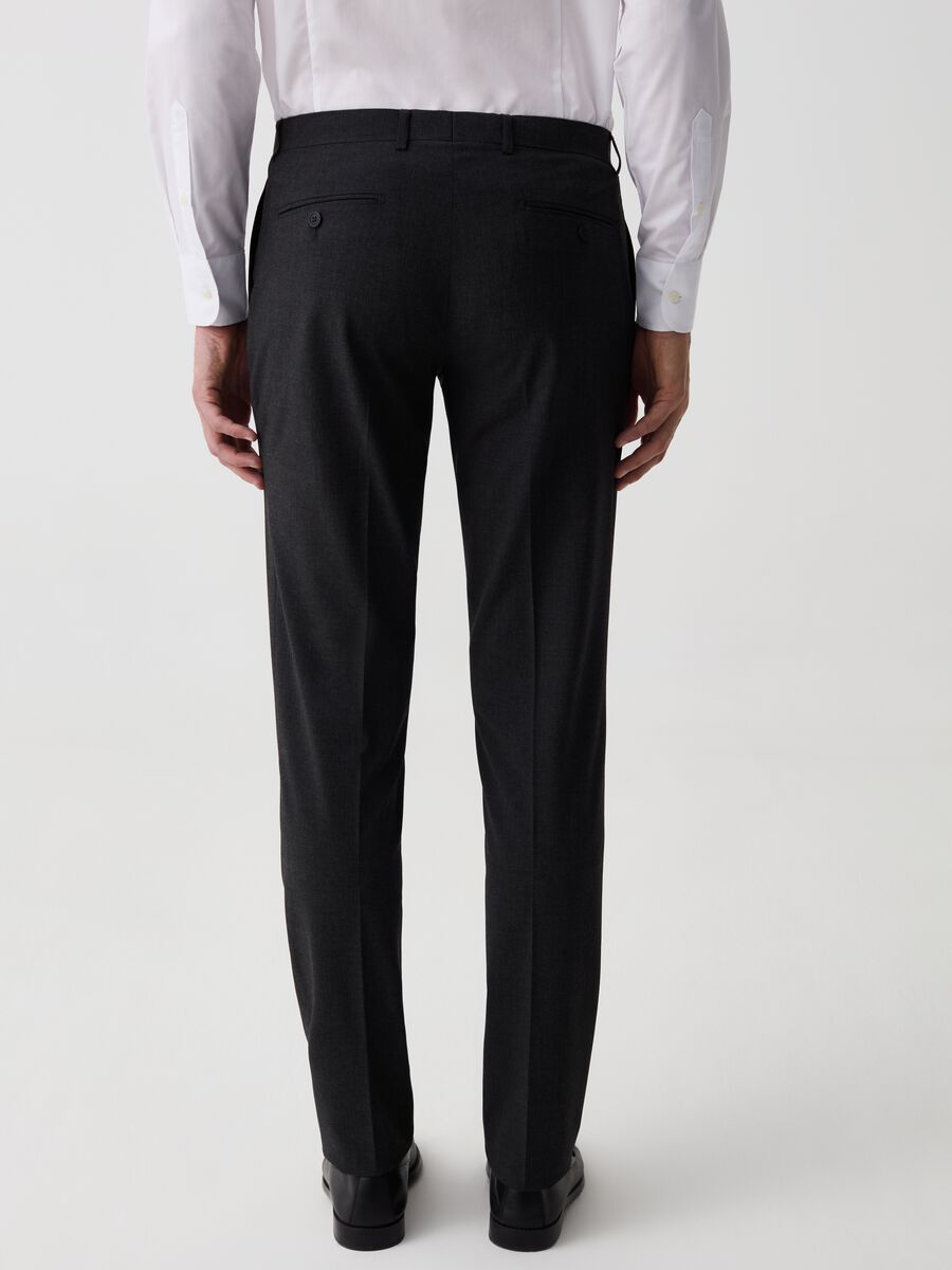 Solid colour easy-fit trousers_2