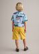 Boys' yellow cargo baggy shorts in stretch cotton_1