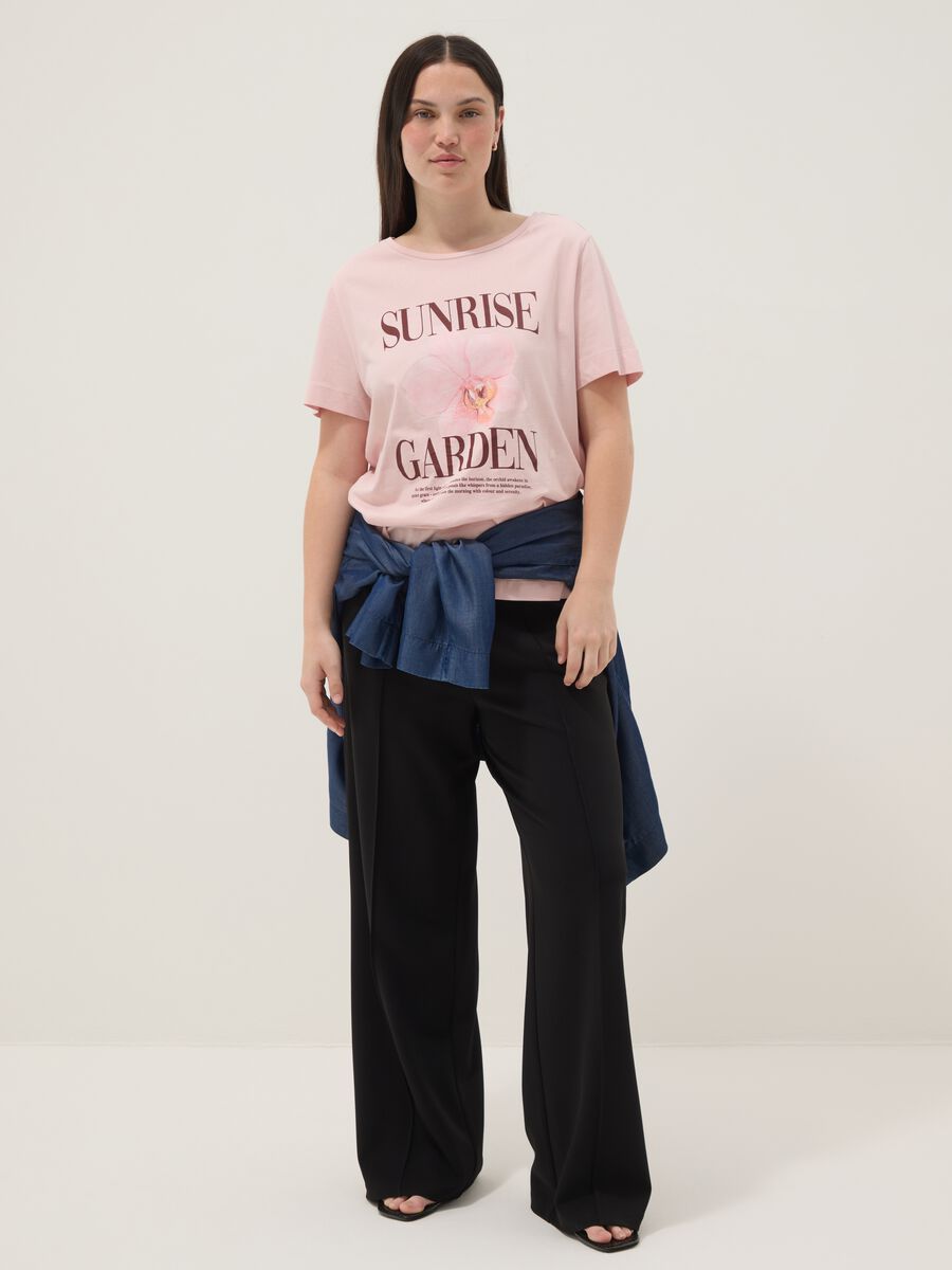 Rosa T-Shirt aus reiner Baumwolle mit Print, Regular Fit_2