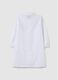 Children's school smock in white cotton blend with embroidery_1