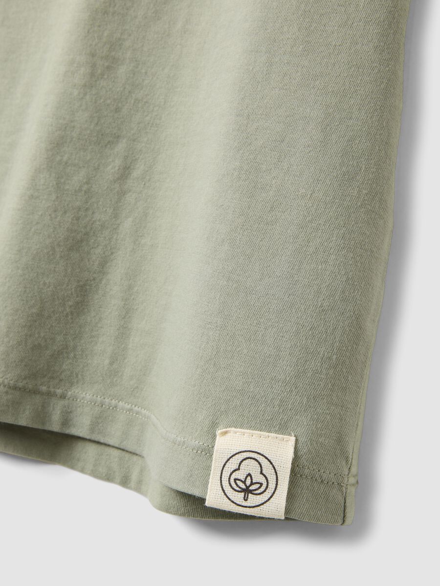 Green pure cotton regular-fit short-sleeve T-shirt_5