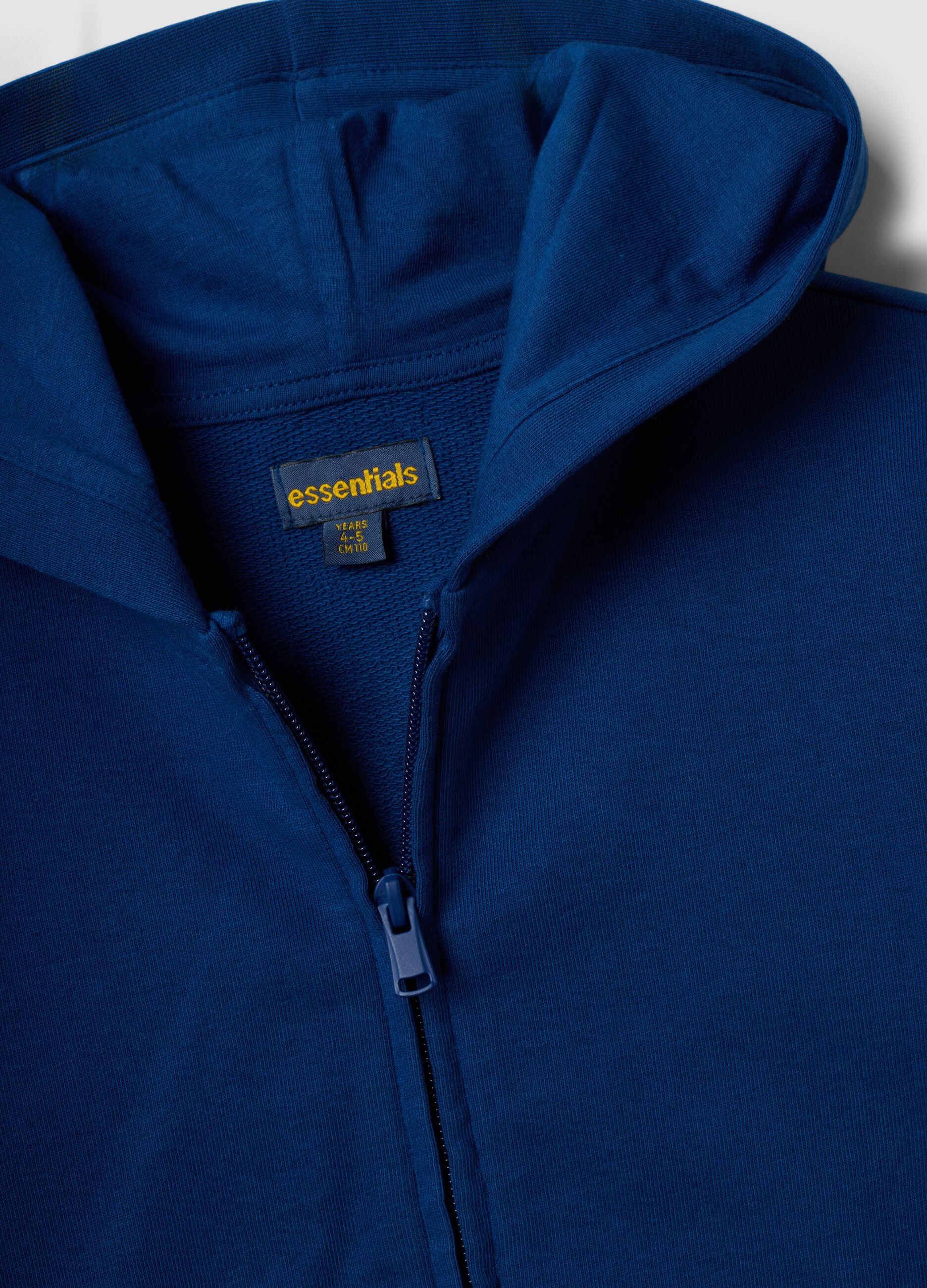 Sudadera azul con capucha de puro algod&oacute;n org&aacute;nico para ni&ntilde;o, corte regular