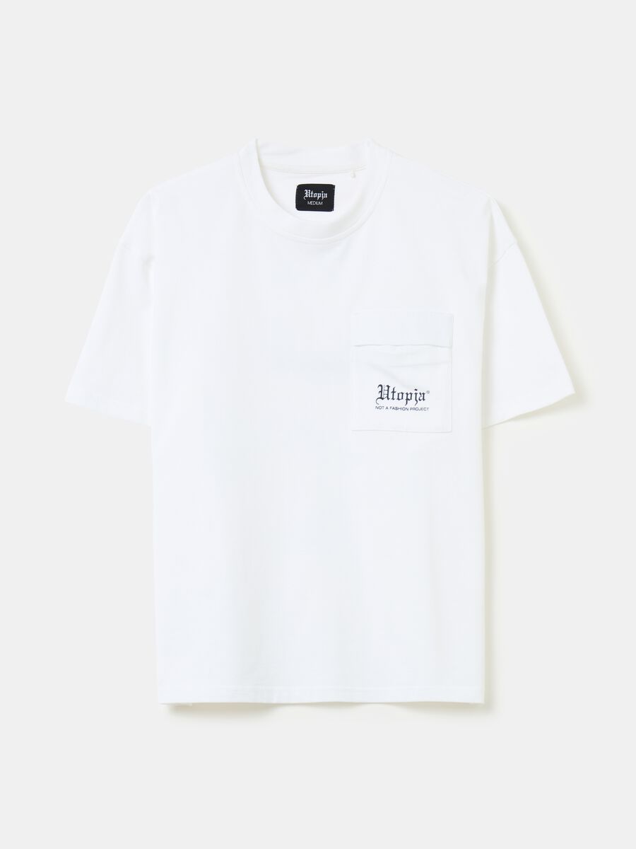 Short Sleeved T-shirt with Pocket White_4