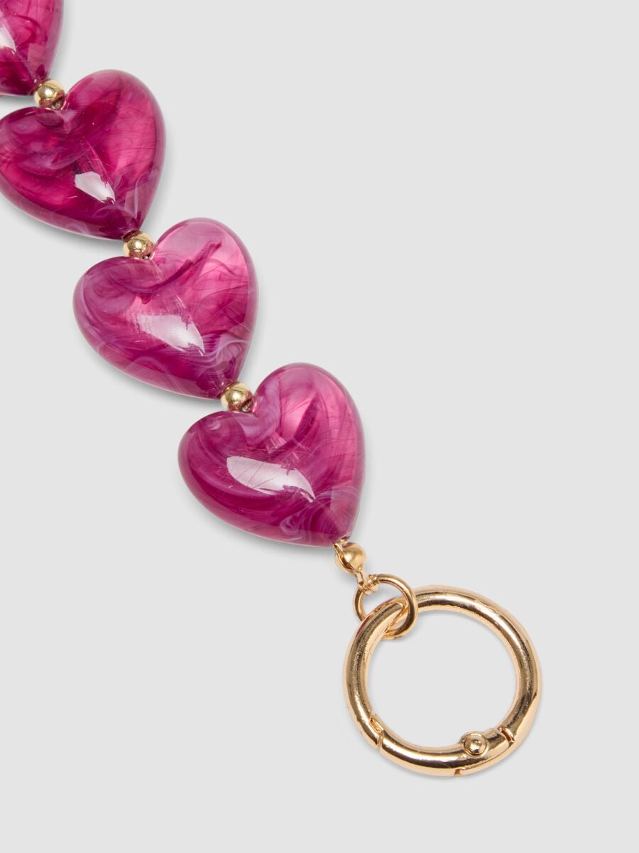 Purple Heart Beaded Keyring_1