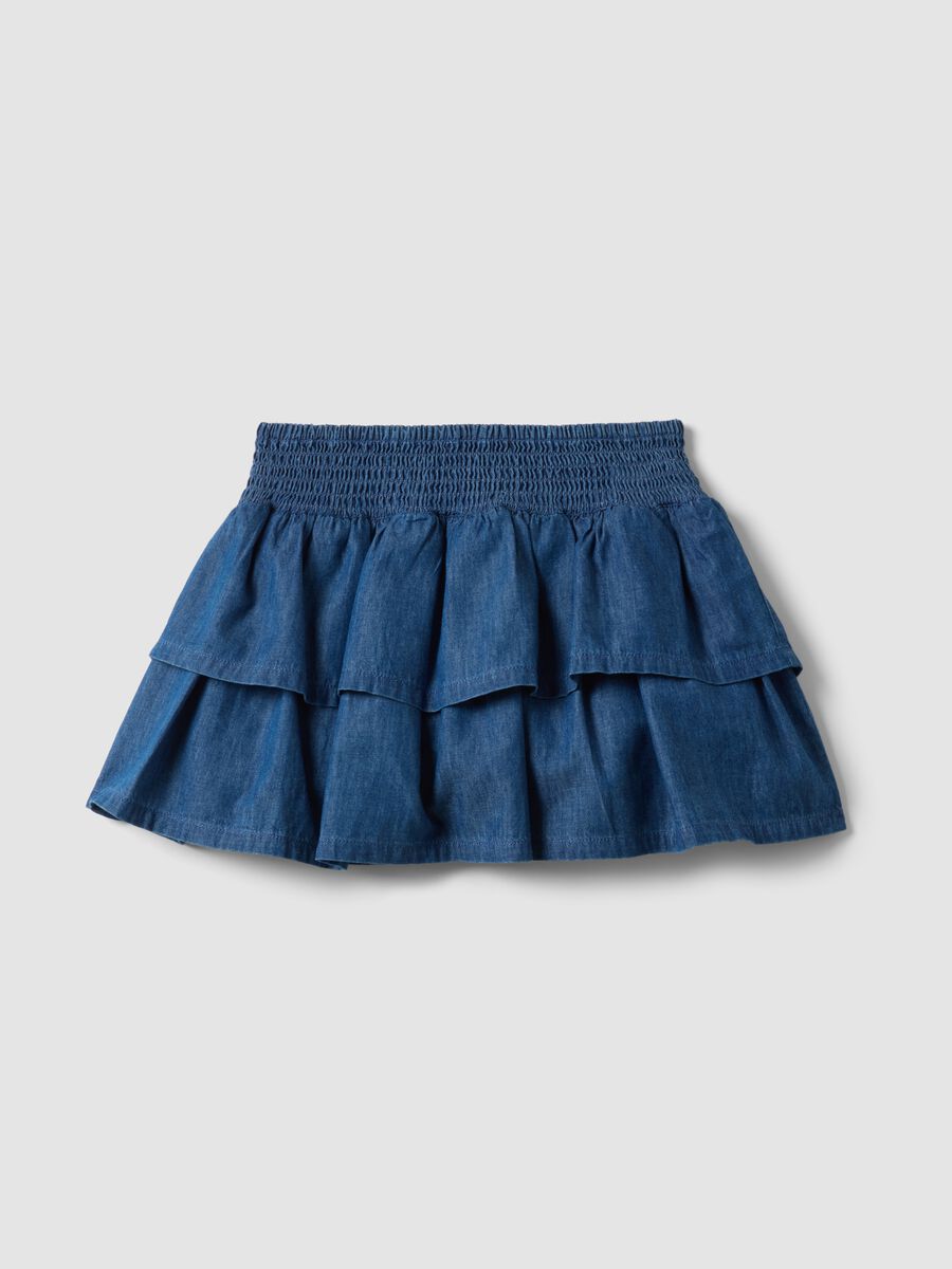 M&auml;dchenrock aus reiner Baumwolle, regul&auml;re Passform, blaue Jeans_0