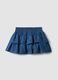 Girls' Regular Fit Blue Denim Pure Cotton Skirt_0