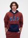 Red hooded cotton blend sweatshirt_0