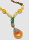 Collana marrone, gialla, arancione, grigio argento, azzurro turchese, bianco sporco e rossa_1