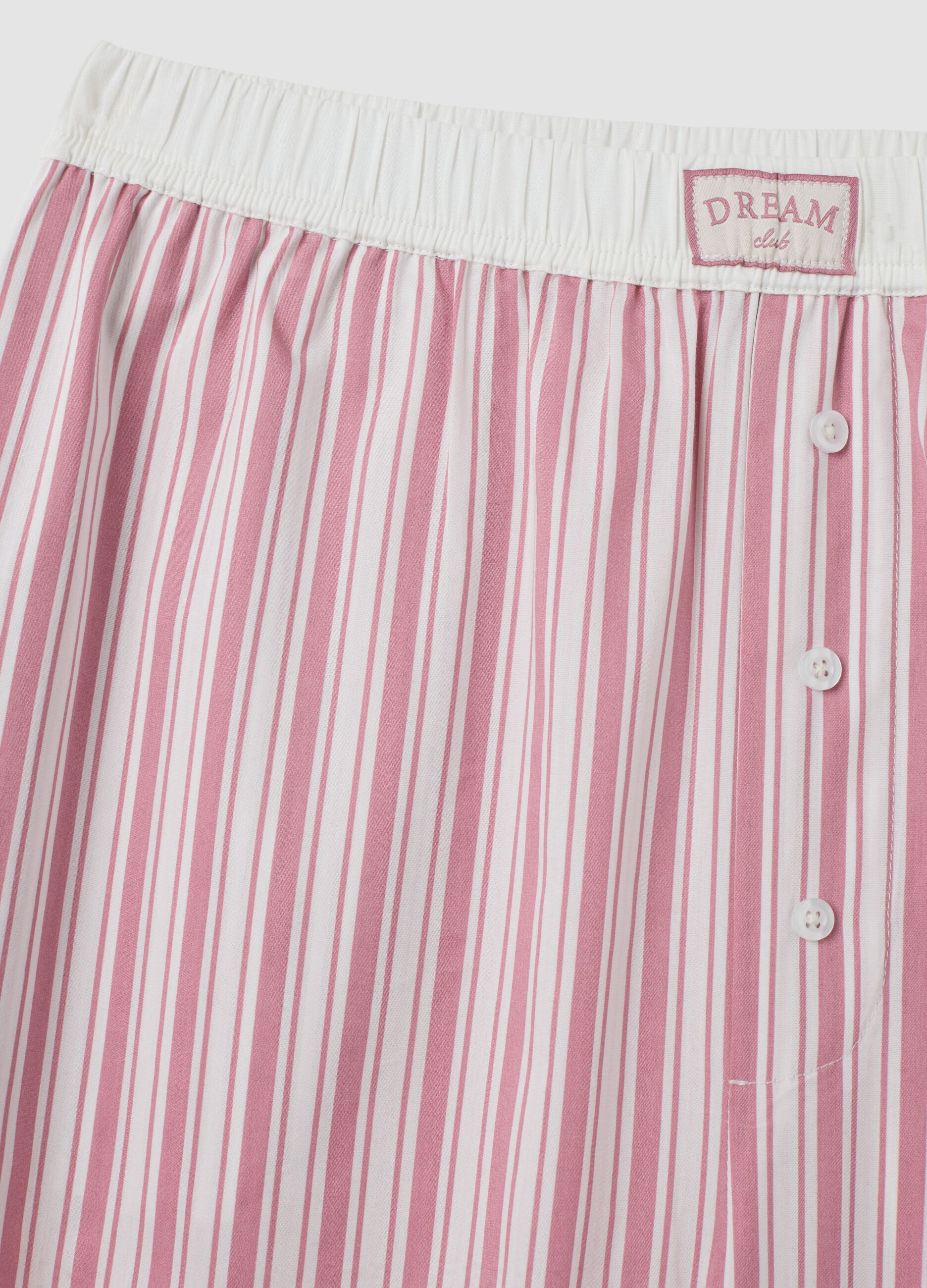 Pink organic cotton striped regular-fit pyjama trousers