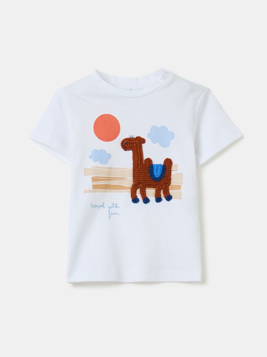 Camiseta de algodón con camello ganchillo_0