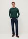 Green crewneck cotton blend pullover with regular fit_1