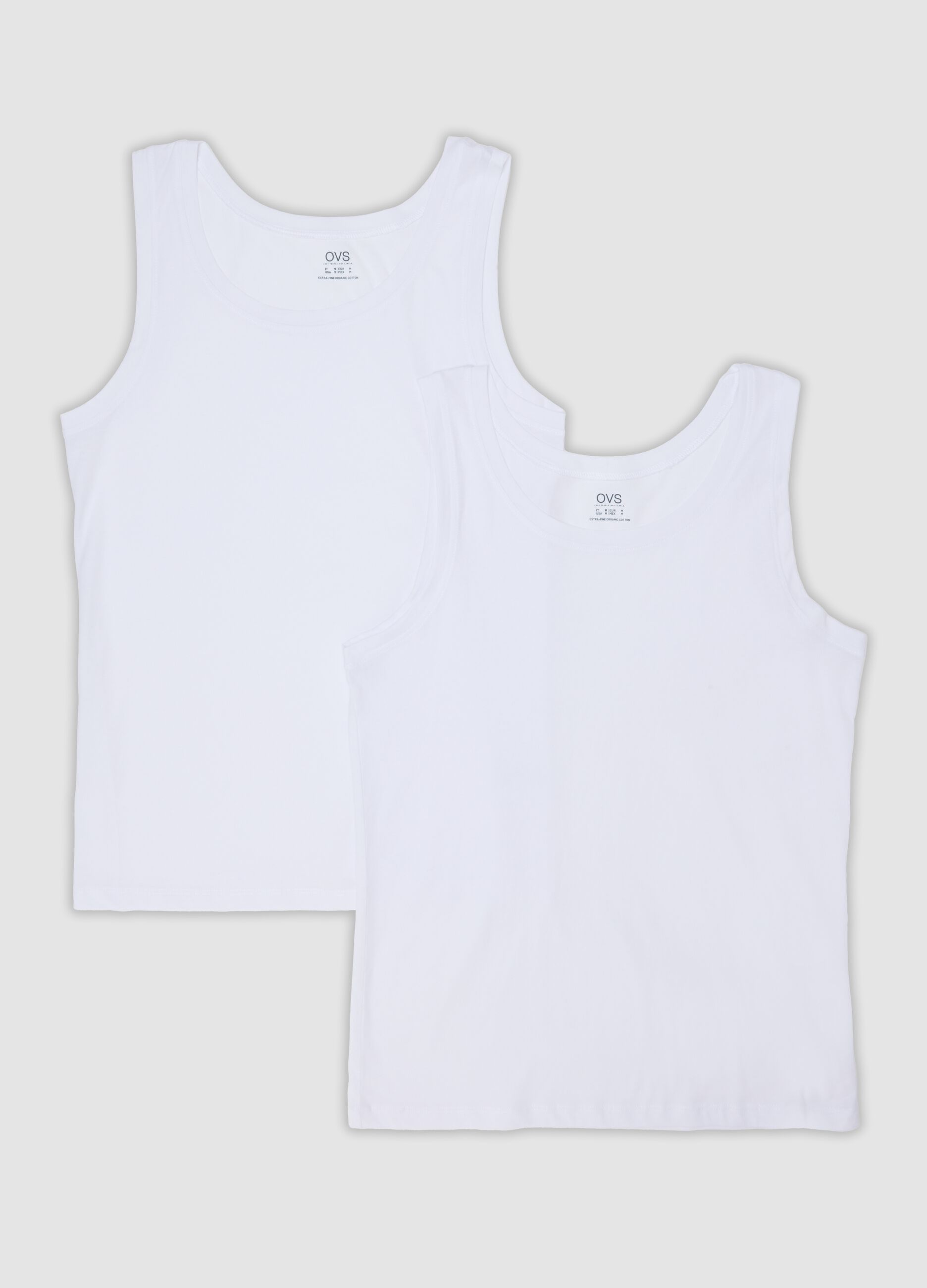 2-pack of white vests in pure extra-fine cotton