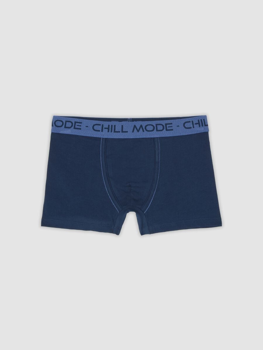 Boxer midi blu in cotone organico elasticizzato per bambino e ragazzo_0