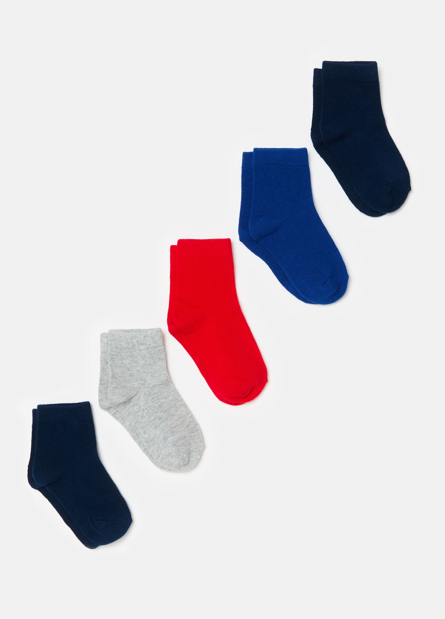 Five-pair pack socks in organic cotton