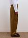 Pantaloni formali marroni in cotone elasticizzato barrel fit_3