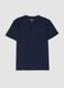 Blue crew-neck T-shirt in pure mercerised cotton_0