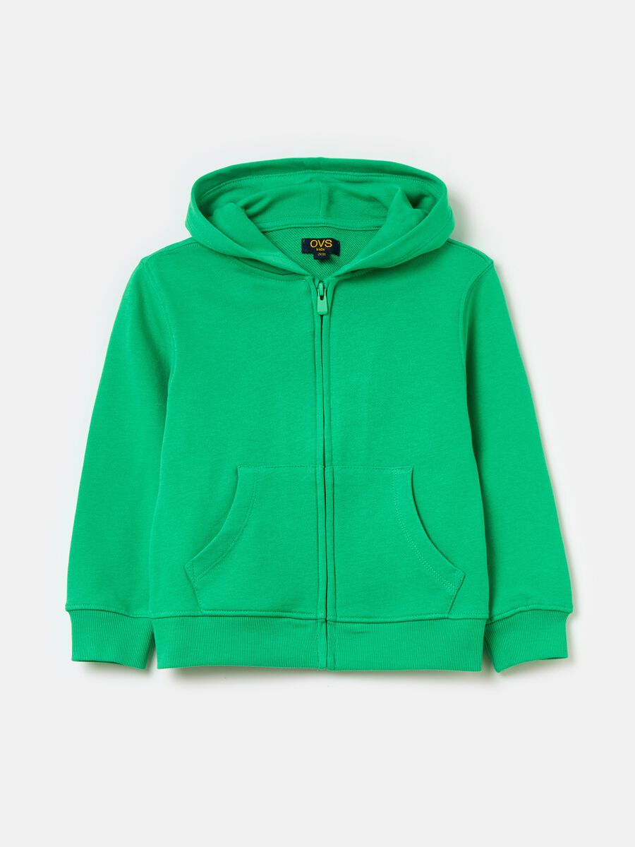 Essential organic cotton full-zip sweatshirt with hood_0
