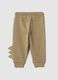 Boys' beige pure cotton trousers regular fit dinosaur style_1