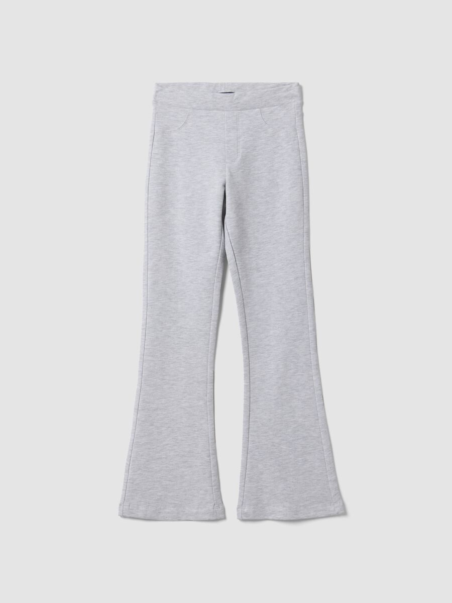 Girls' slim-fit stretch organic cotton grey trousers_4
