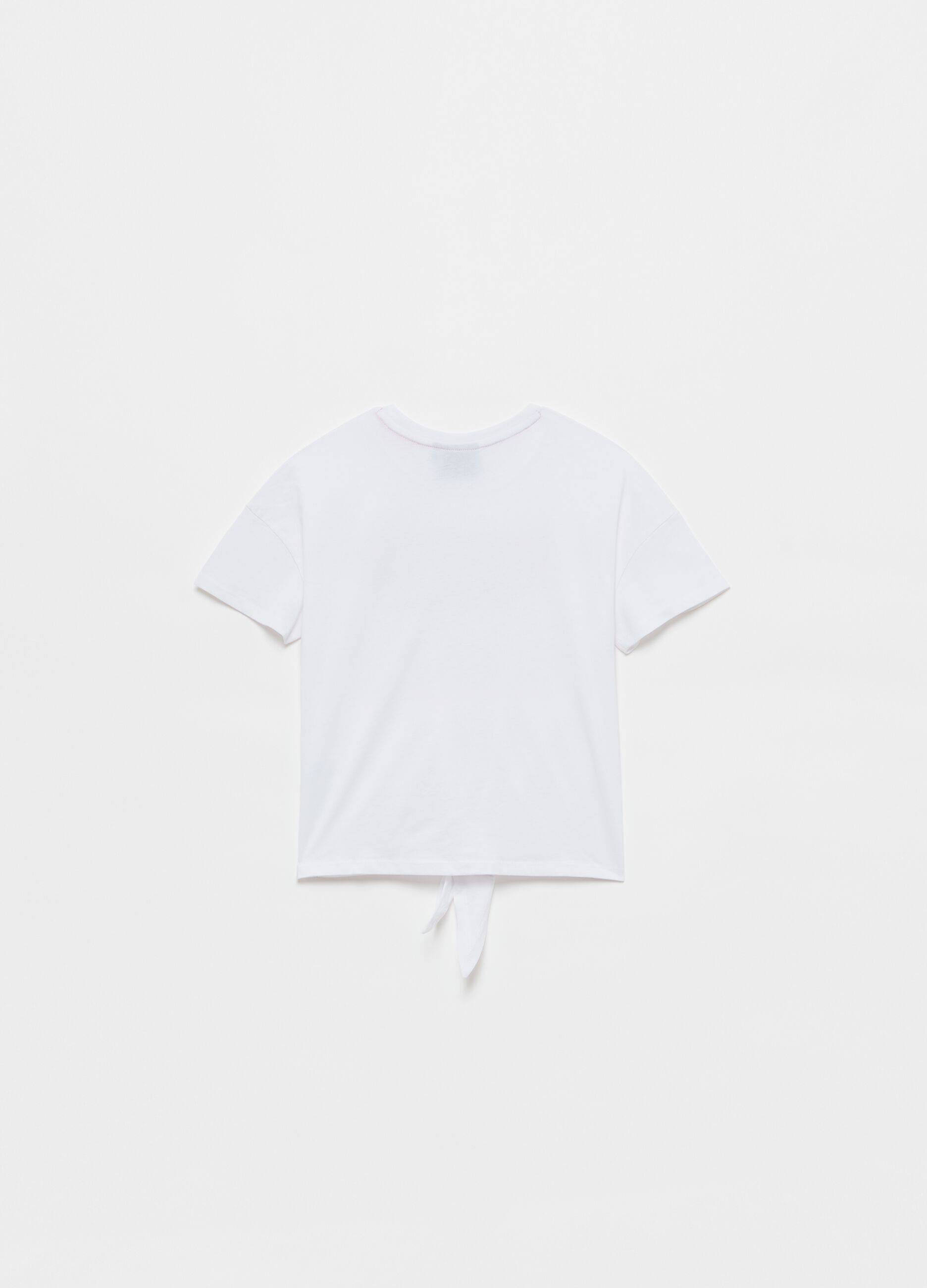 Camiseta de algodón 100% nudo y estampado