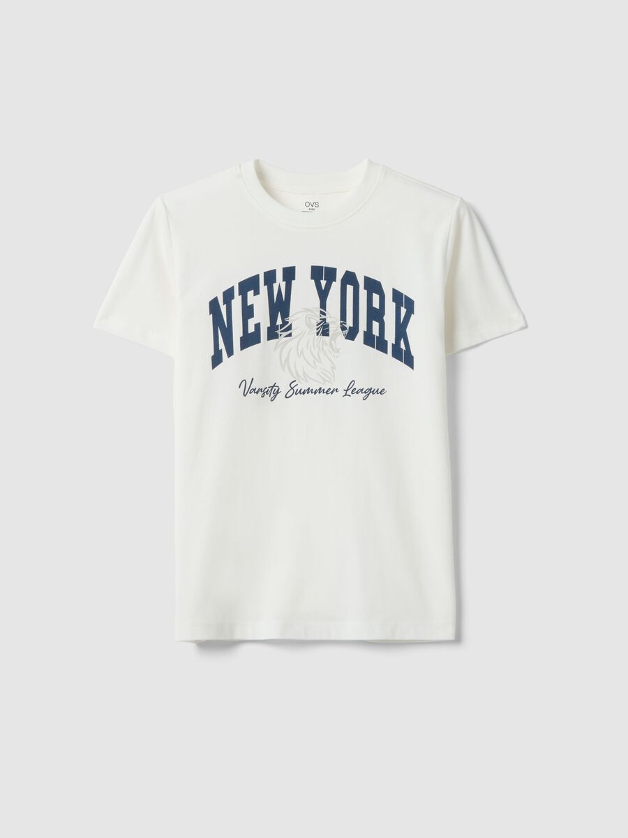 Boy's regular fit pure white cotton T-shirt with print_3