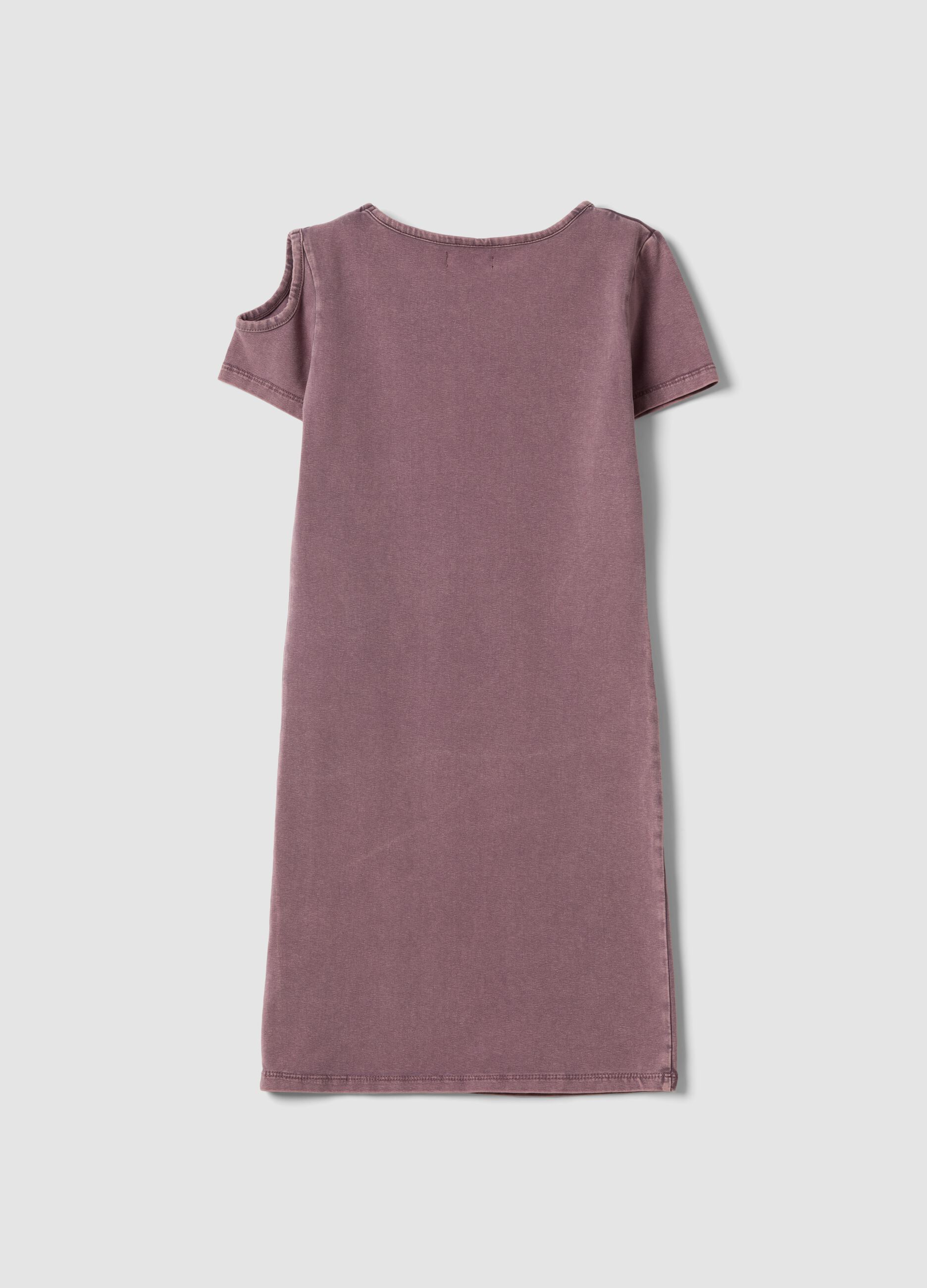 Pink stretch cotton midi dress