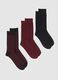 Multicolour cotton blend short socks tripack_0