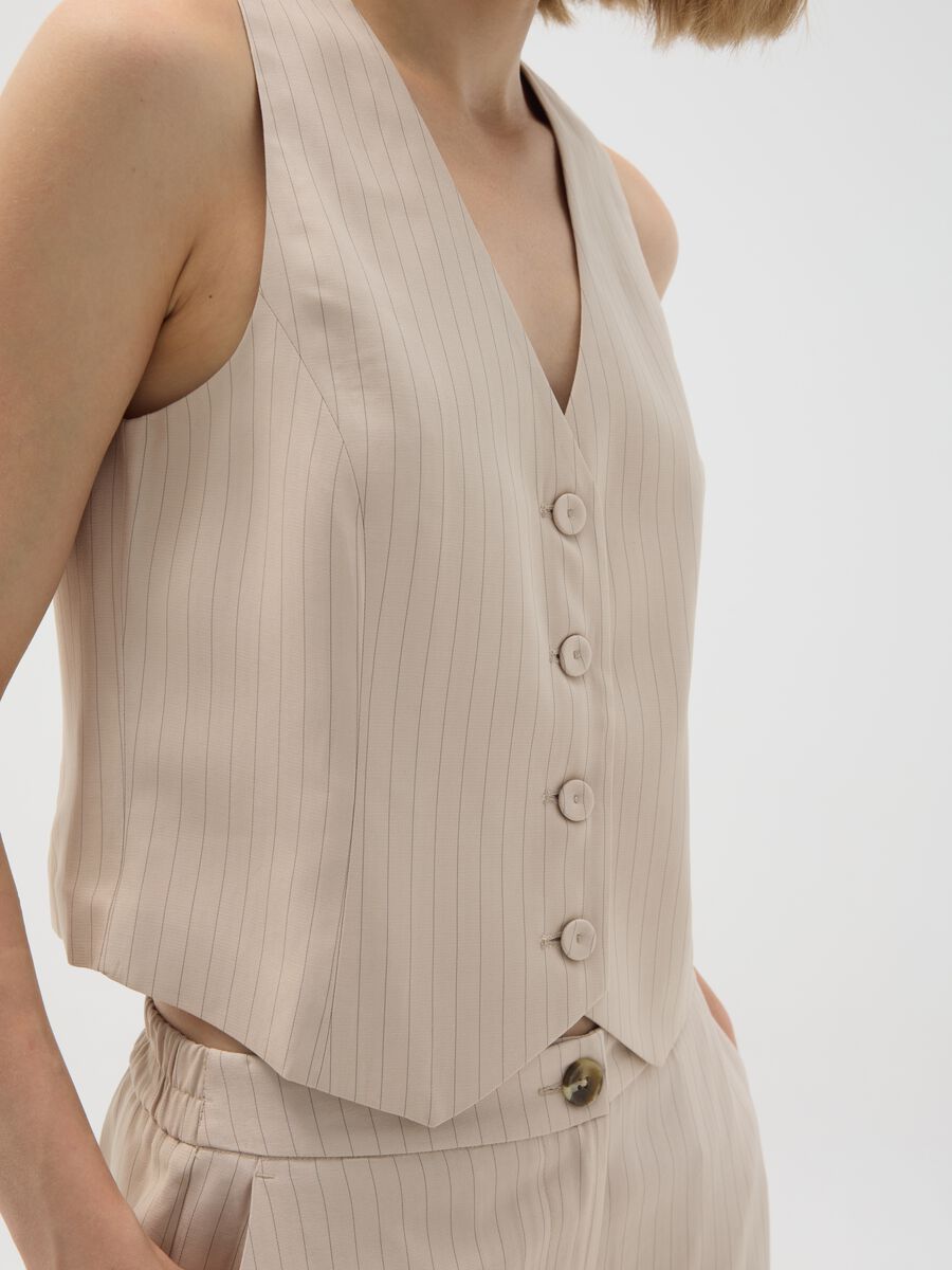 Slim fit beige waistcoat_1