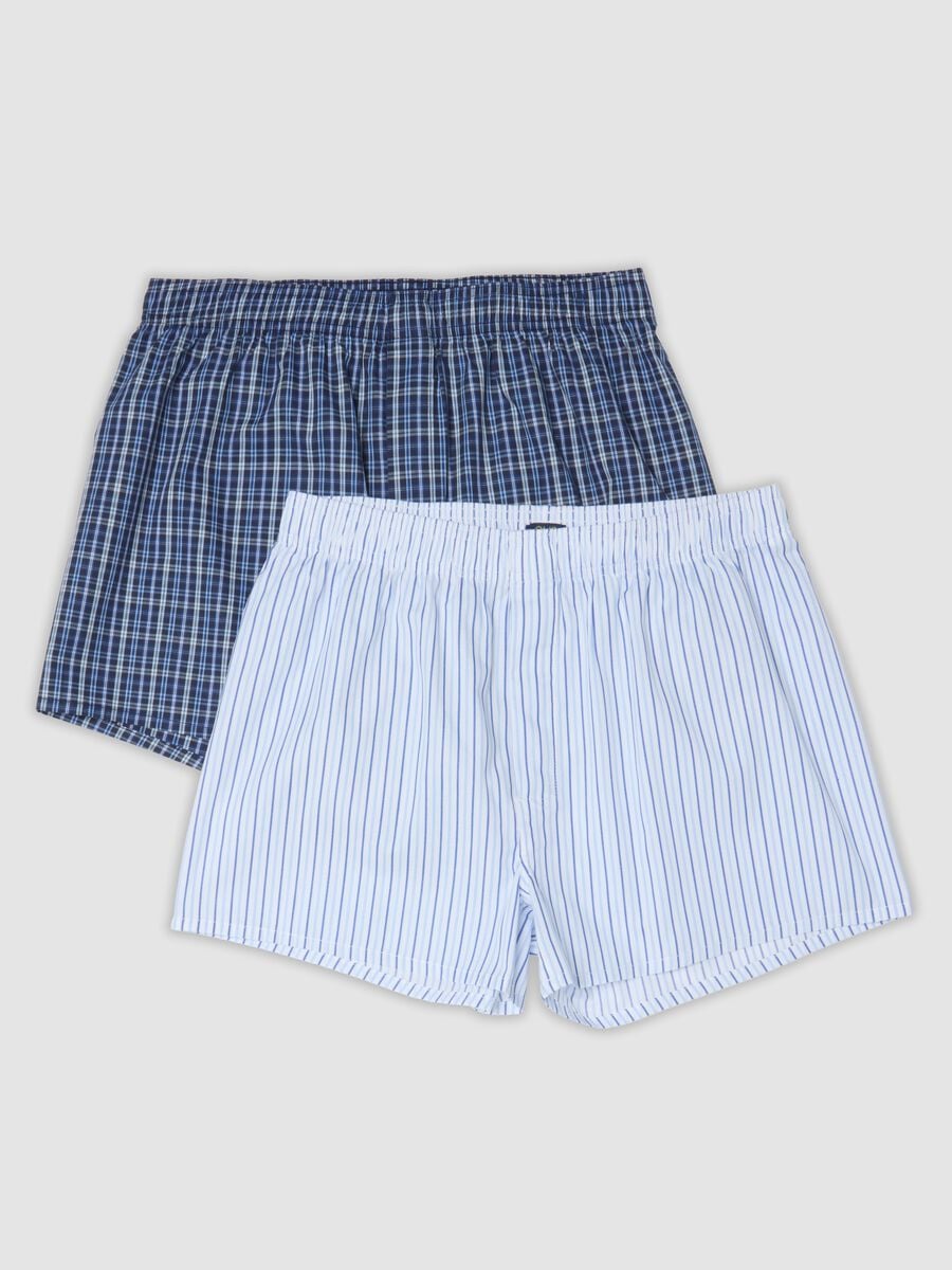 Pack de 2 boxers brancos e azul-claro em algod&atilde;o org&acirc;nico puro_0