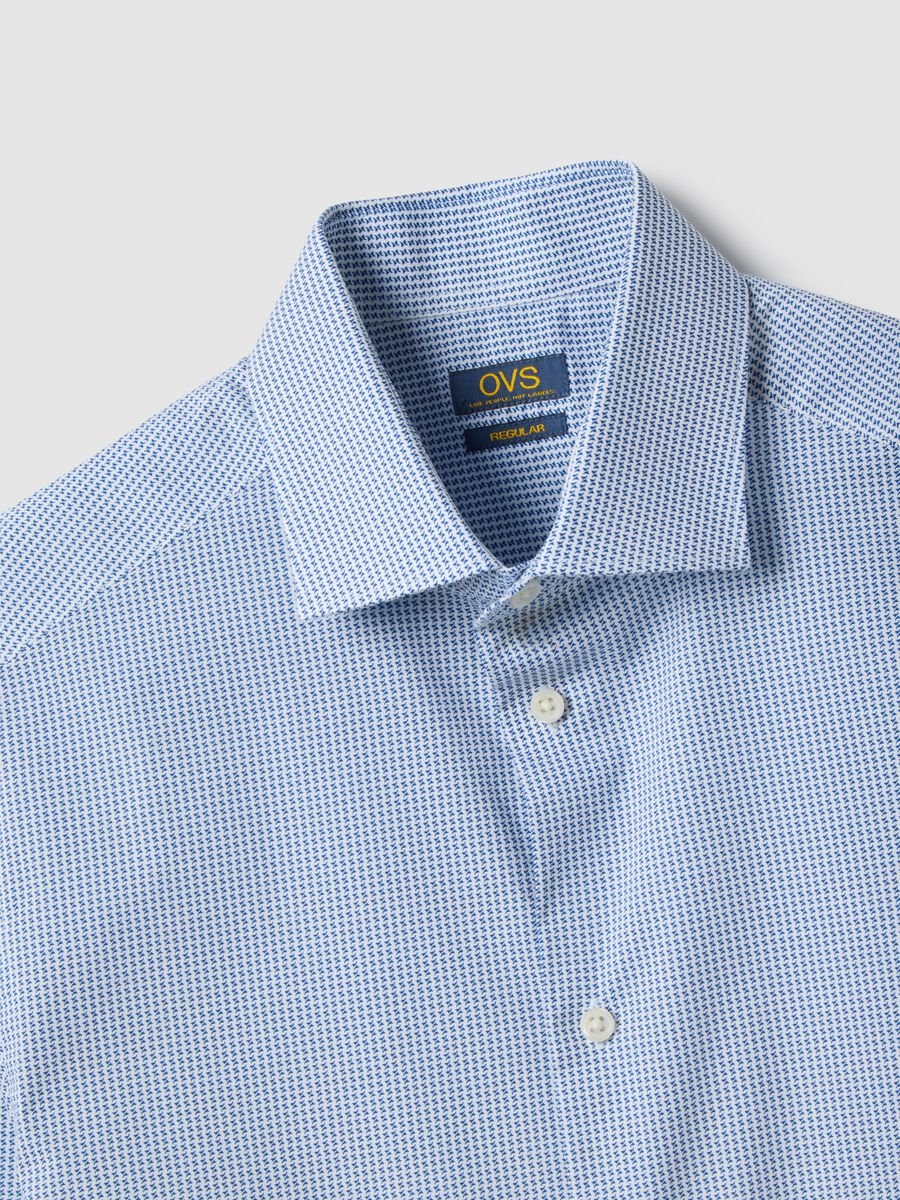 Multicolour cotton shirt with stretch micro-checks regular fit_5