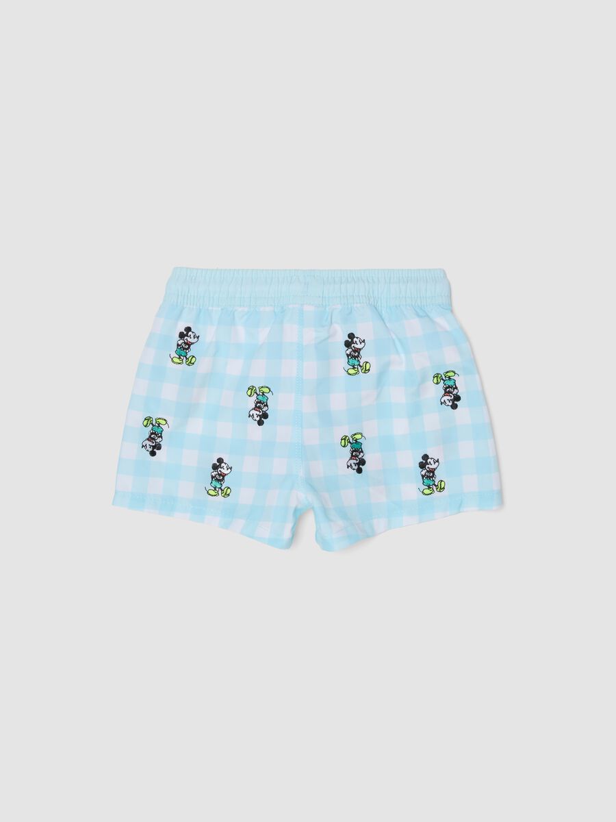 Blue printed swim shorts for boys_1