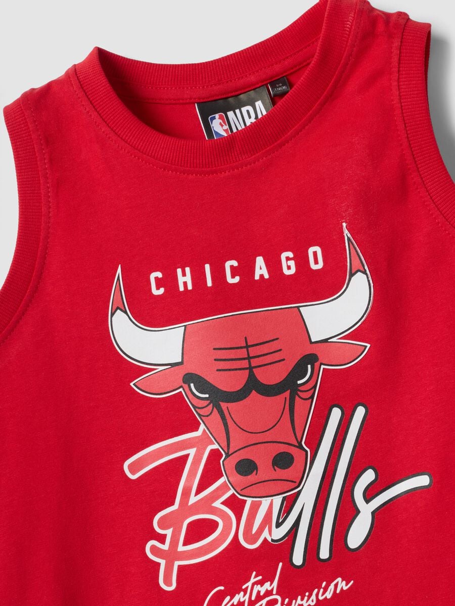 Red pure cotton vest top with front print_2