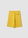 Yellow cotton-blend shorts_1