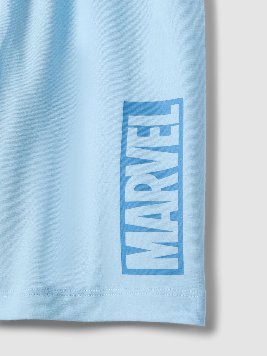 Boys' light blue short pyjamas in pure cotton with Spiderman_3