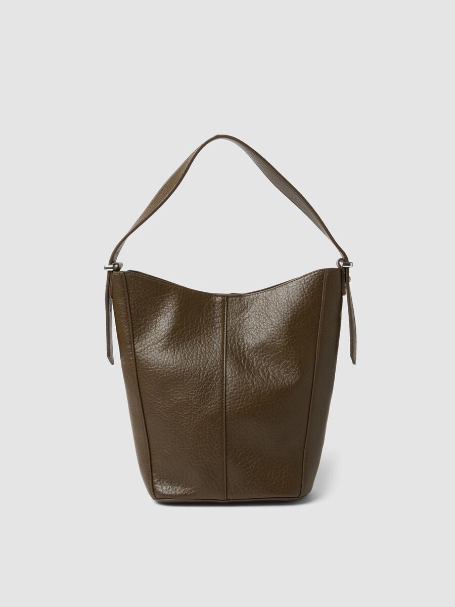 Borsa marrone a spalla effetto martellato_0