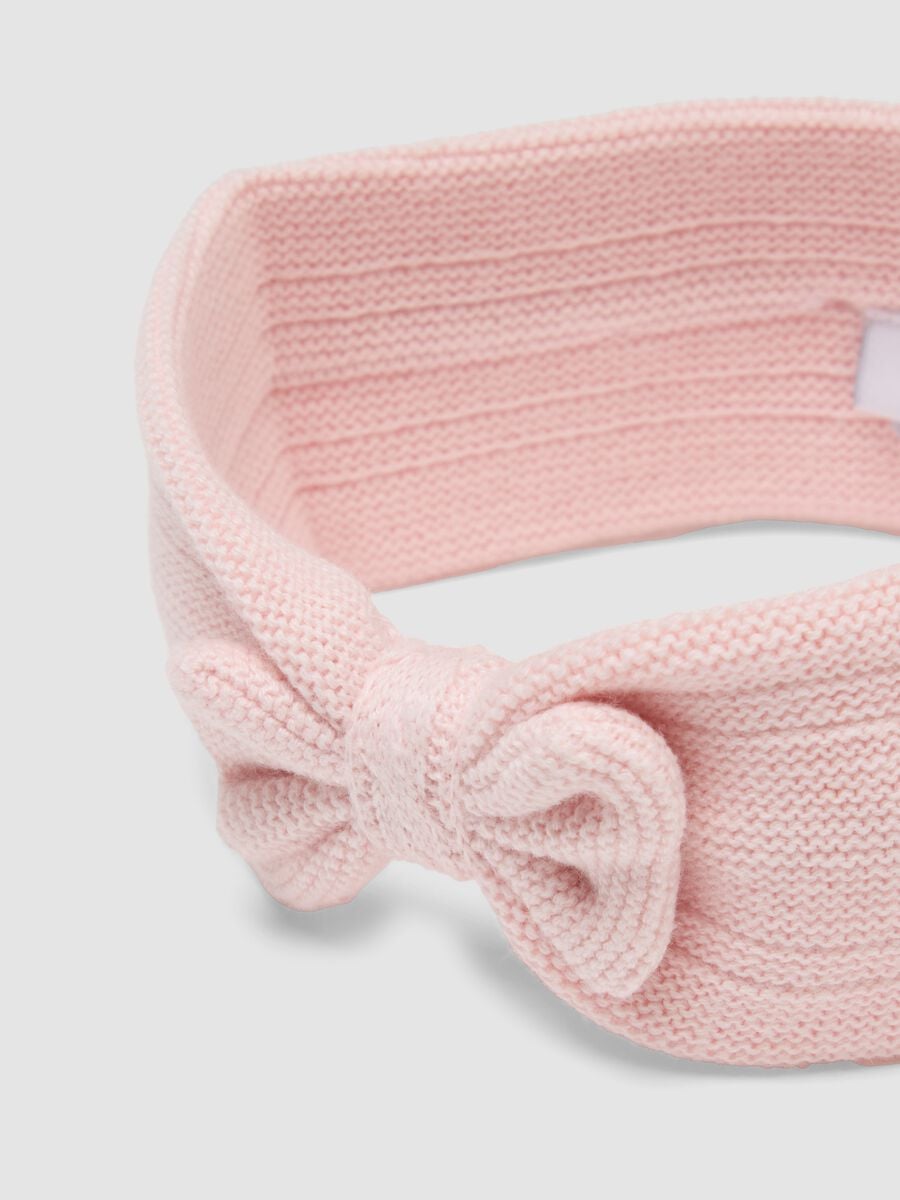 Rosa Stirnband aus Bio-Baumwolle in Strickoptik_1