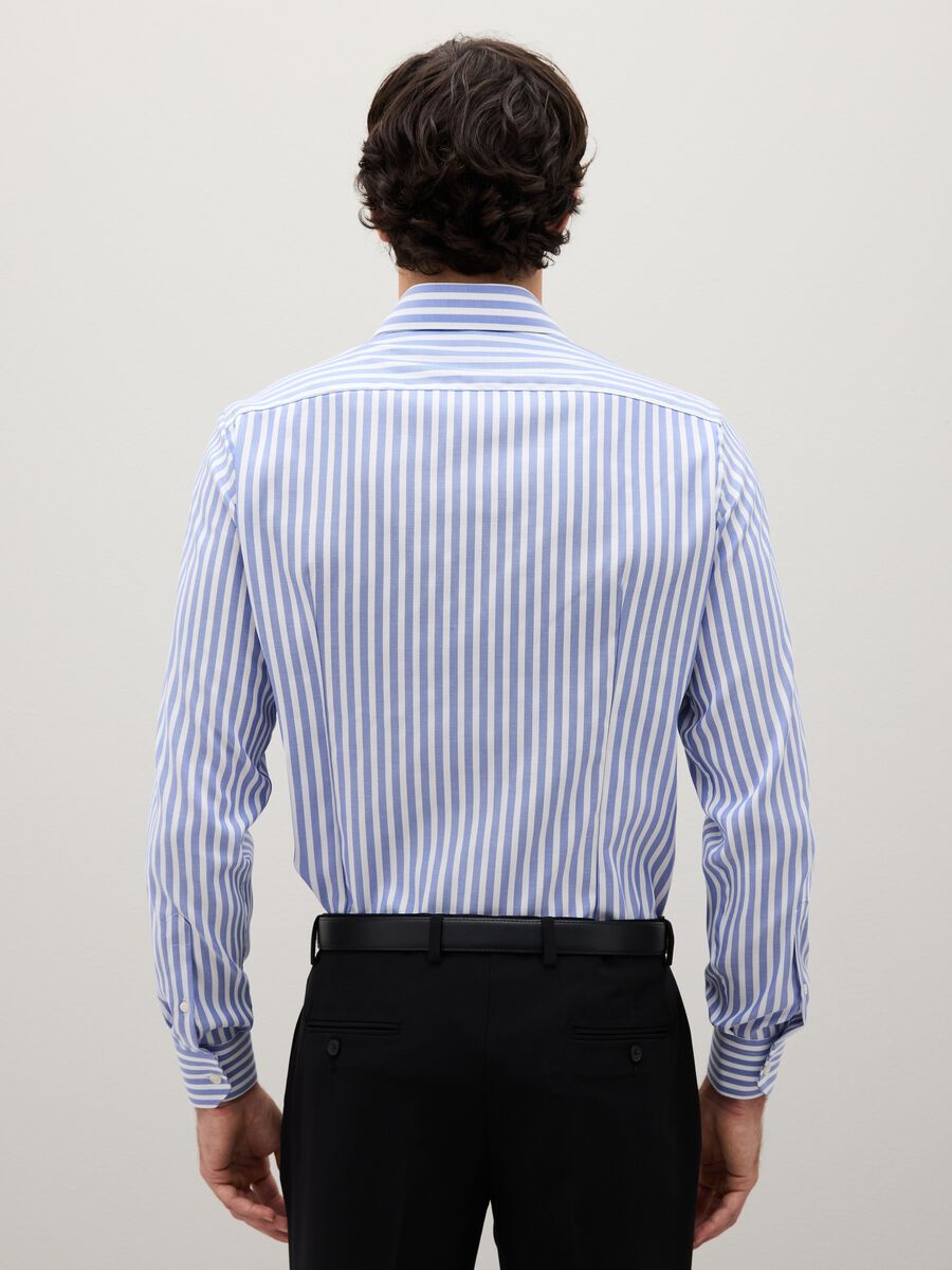Slim fit pure cotton striped shirt_4