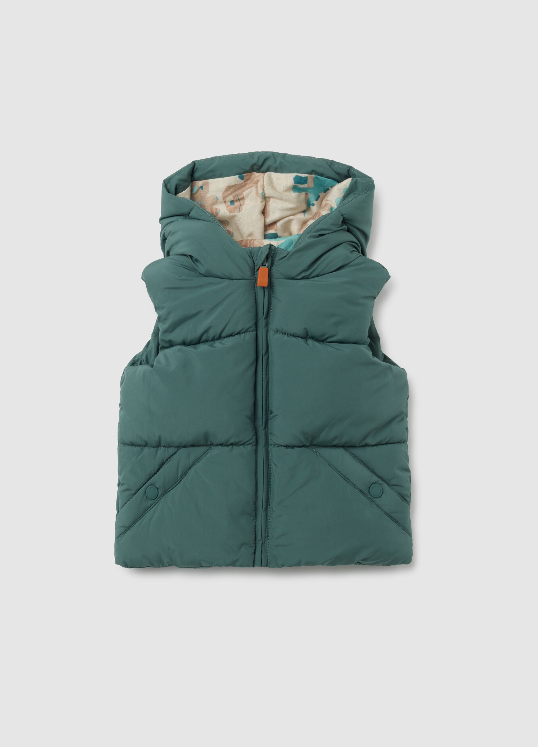 Regular fit green children's gilet