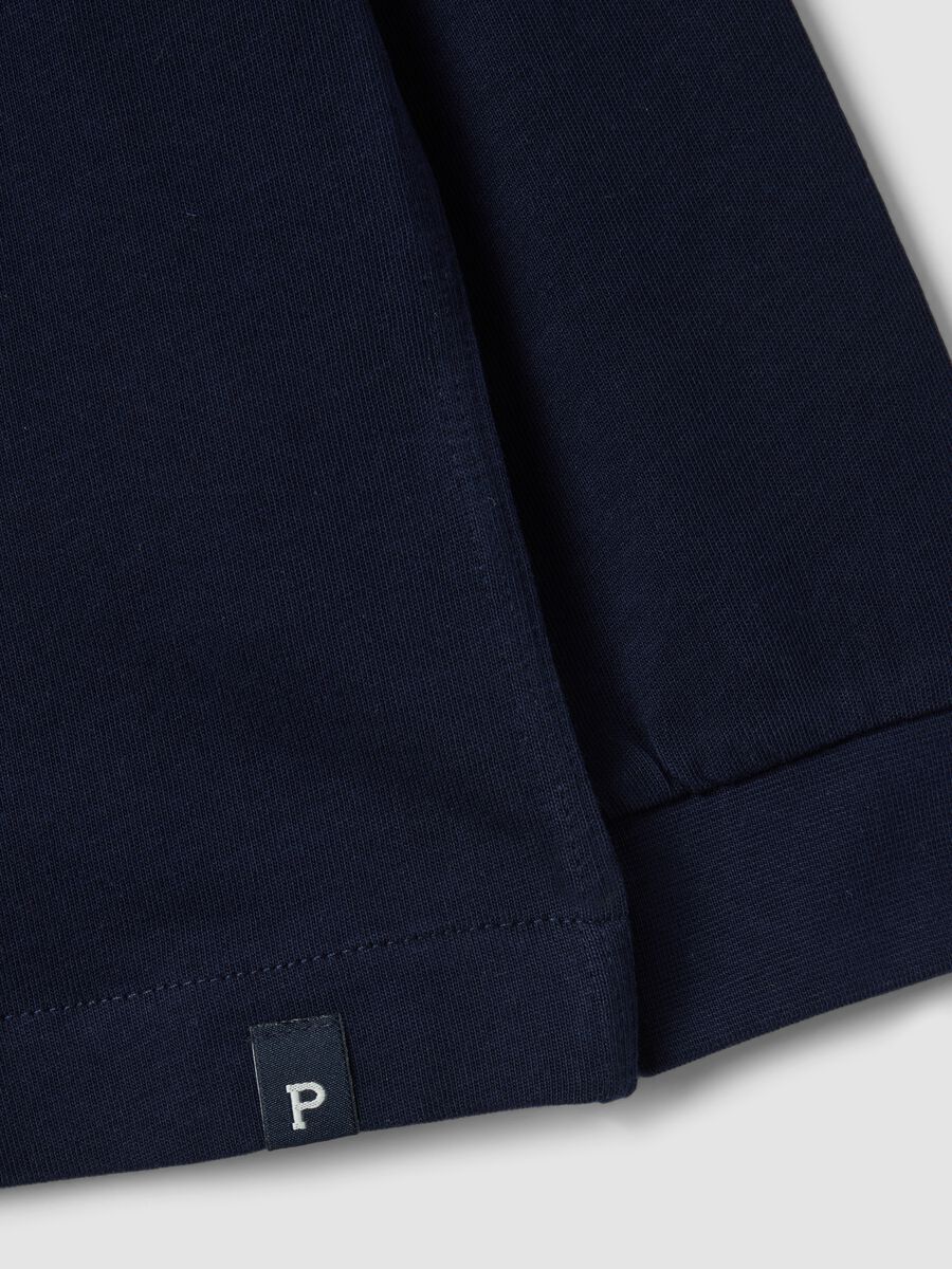 Blue long-sleeve crew-neck pure cotton T-shirt for boys_2