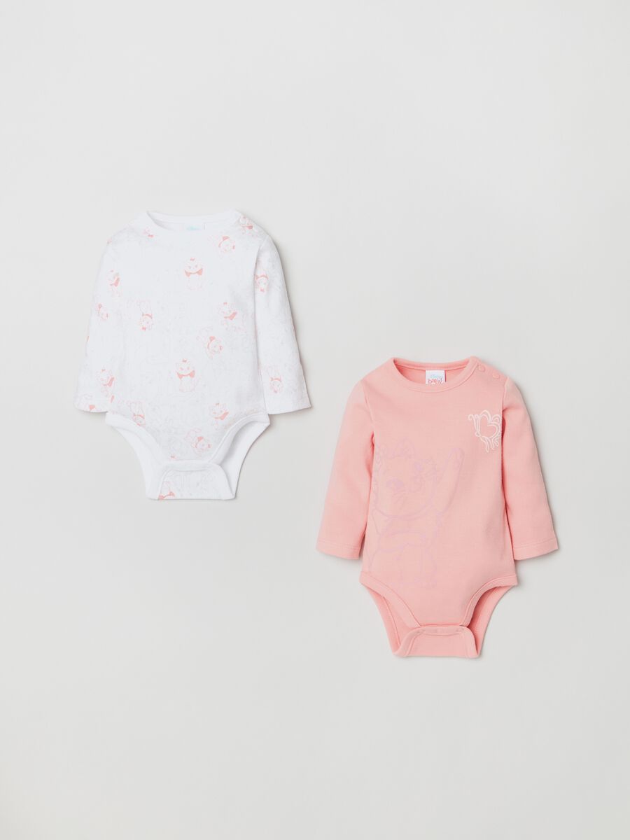 Pack of two cotton baby onesies with Marie print_0