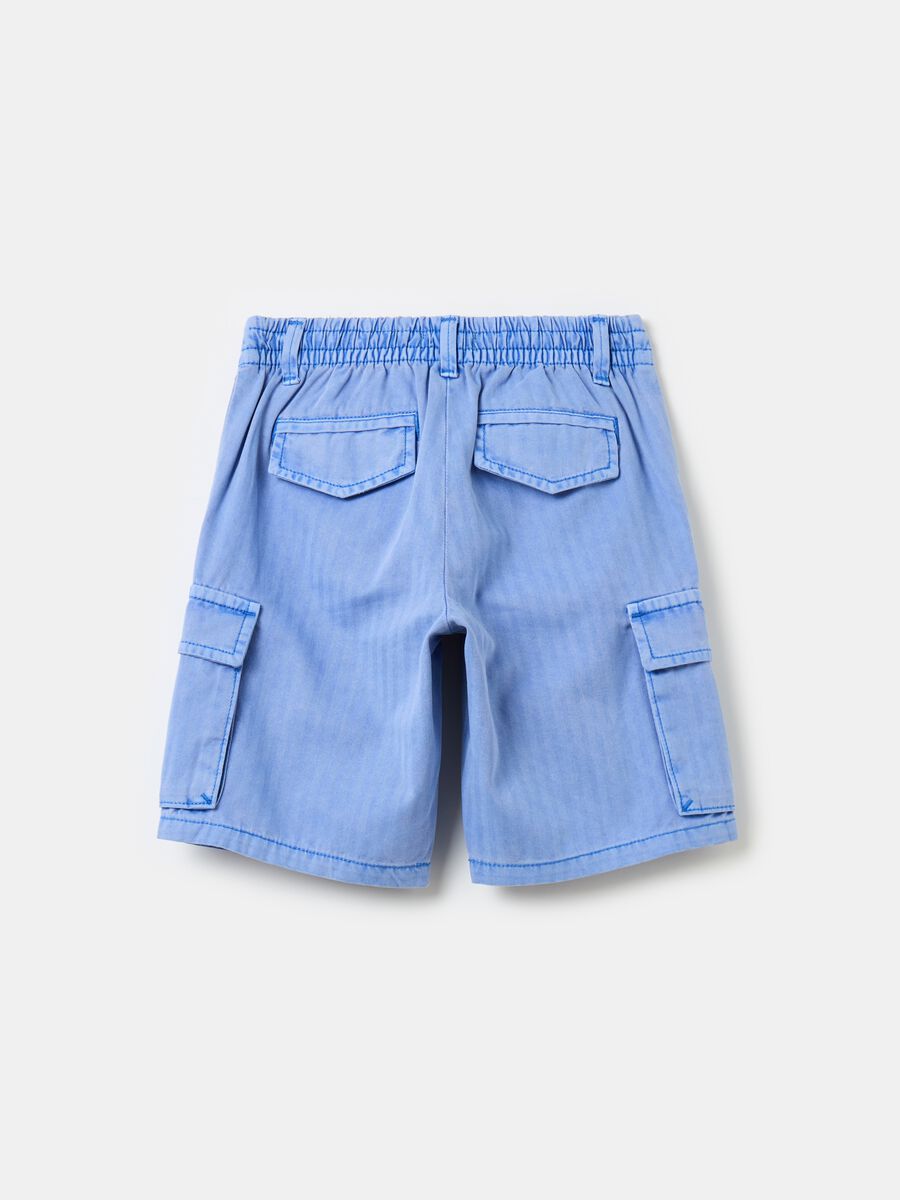 Cargo Bermuda shorts with striped weave_1