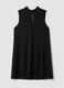 Black sleeveless high-neck slim-fit dress with bow_4