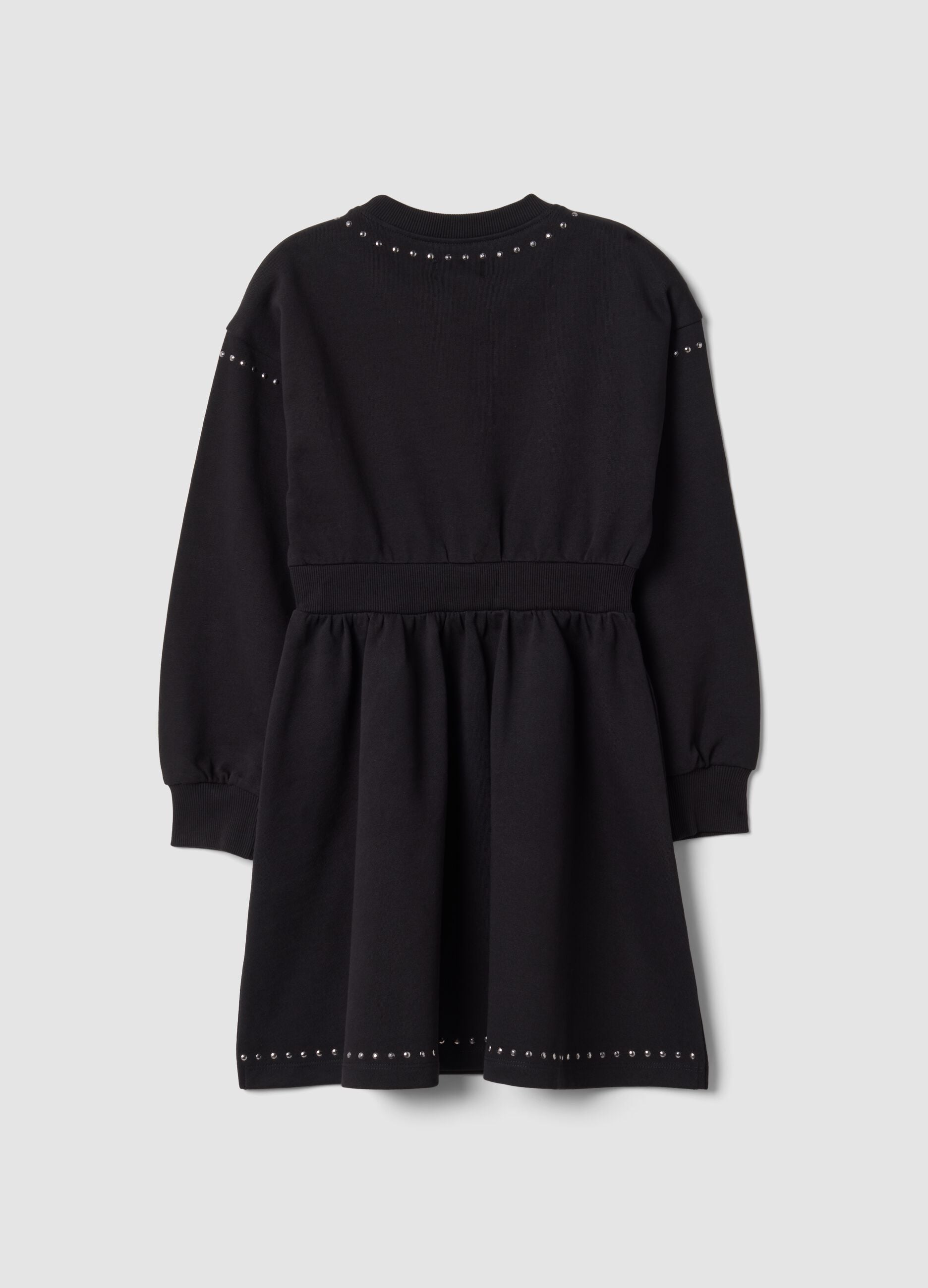 Black pure cotton crew-neck dress