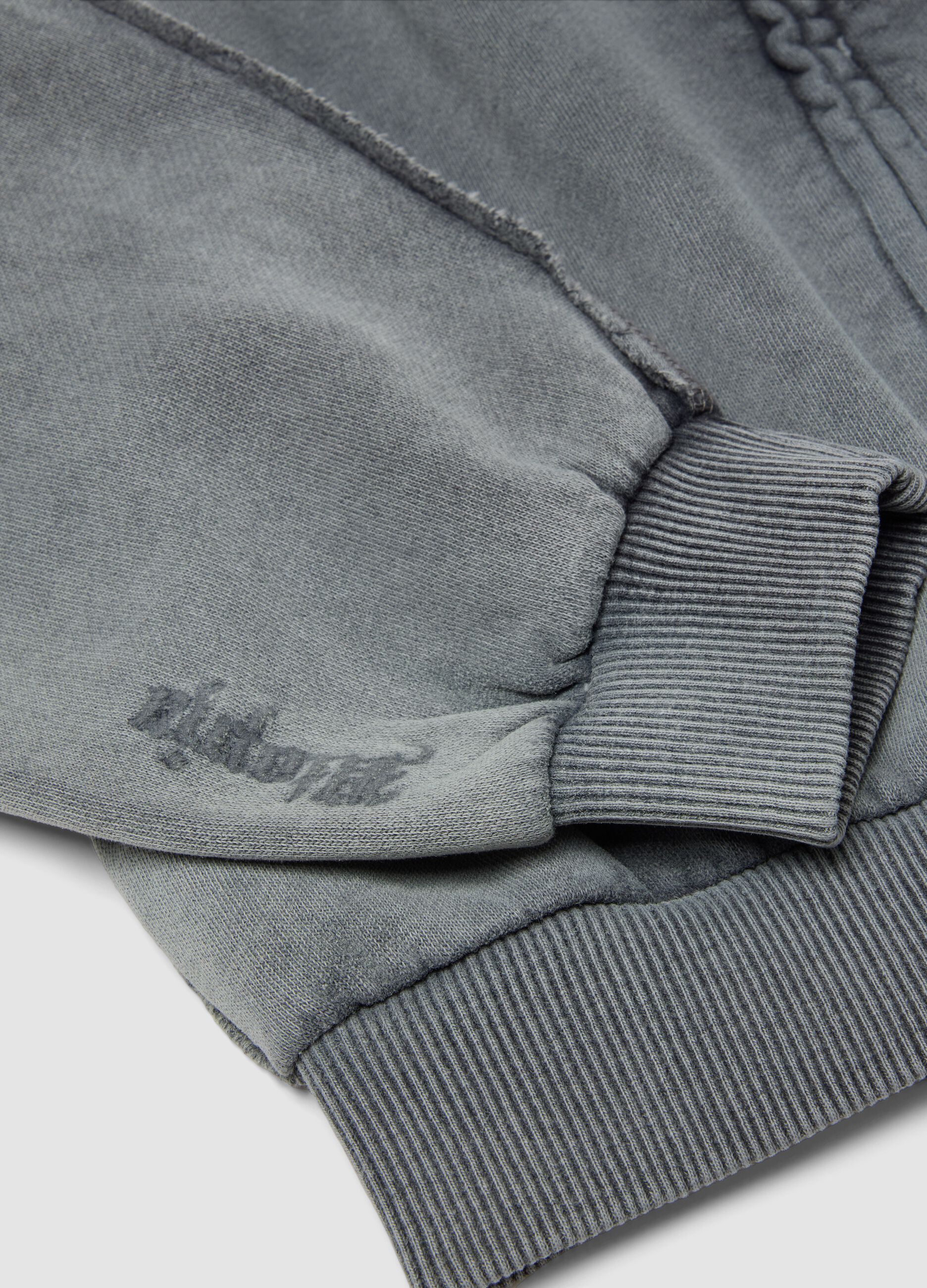 Sun-Faded Full-Zip Hoodie in Vintage Grey